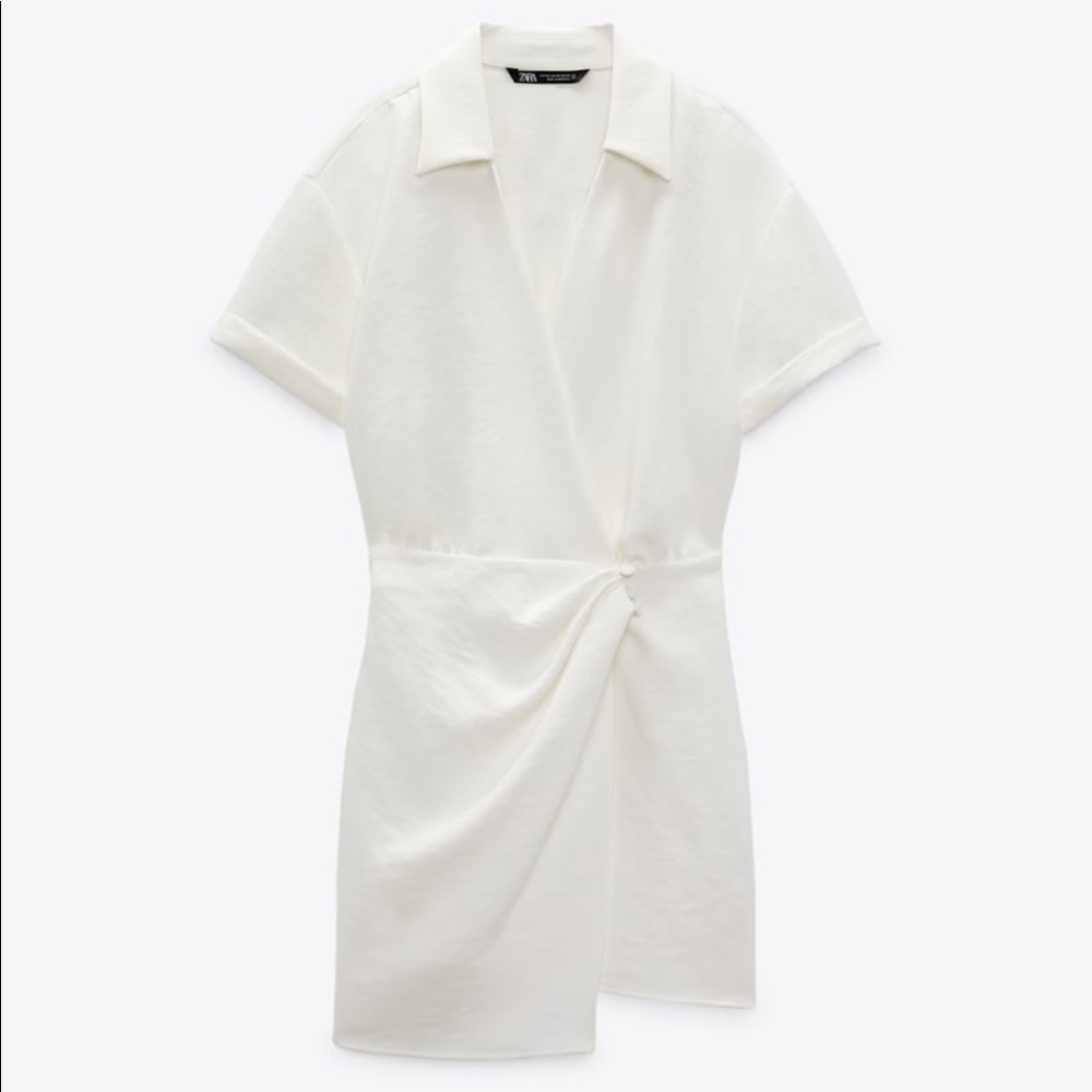 Zara white wrap dress